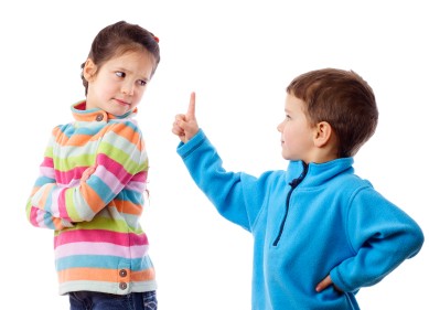 Two quarreling children